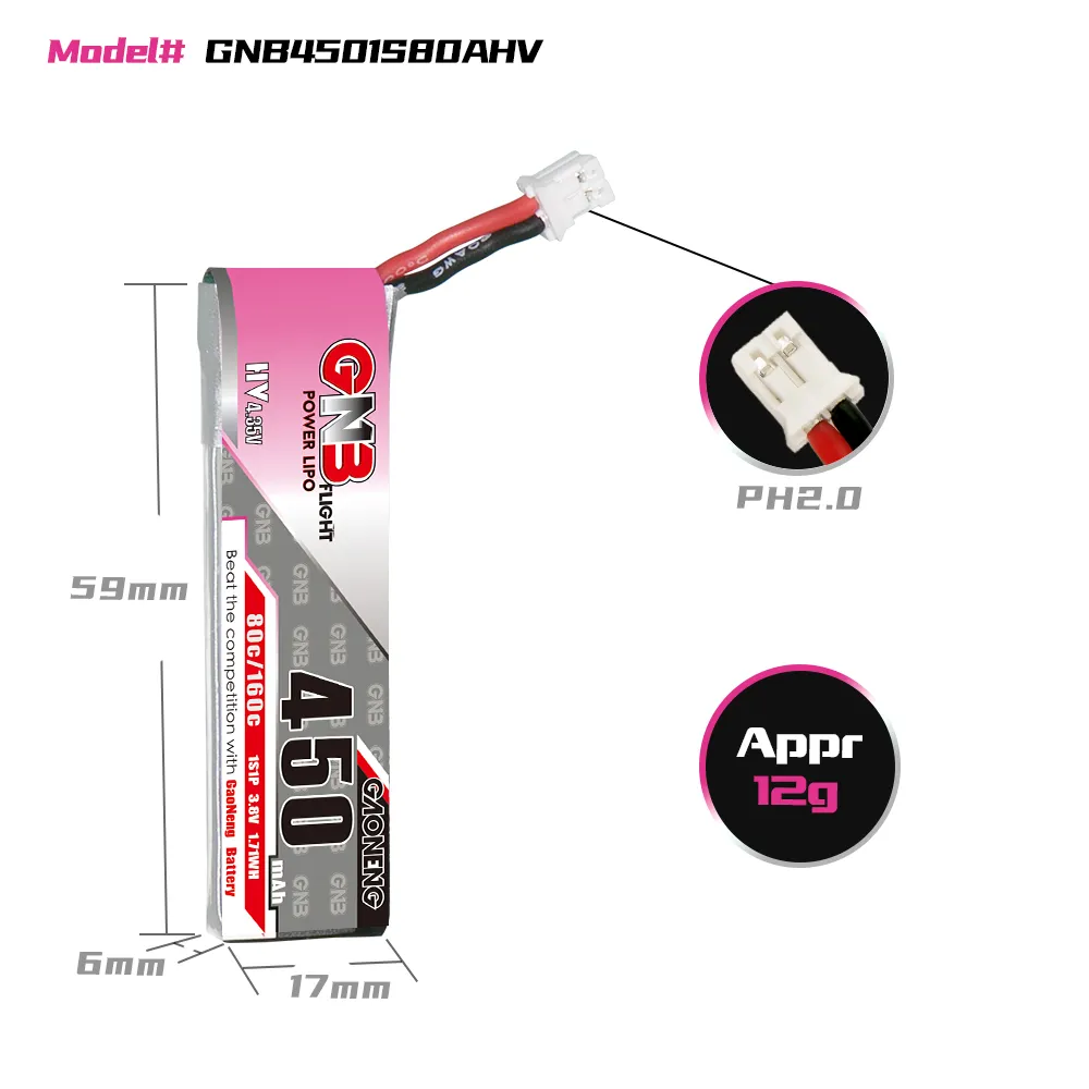 GAONENG GNB 1S 450mAh 80C/160C - Drone Battery 3S avaliação e preço
